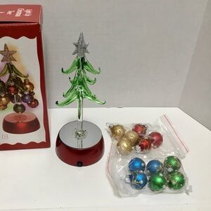 Ganz Light Up Glass Christmas Tree with Ornaments